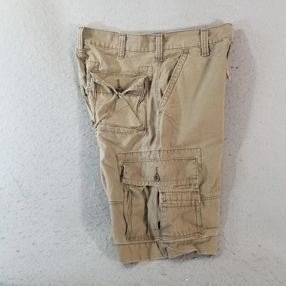 Levi's cargo shorts men's 31x11 brown heavy cotton outdoor Urban long hiking